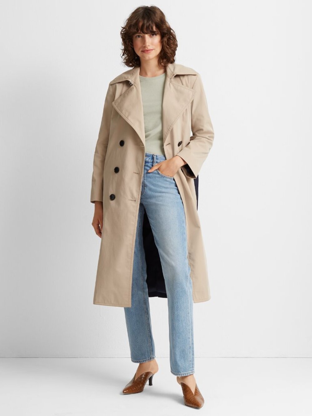 Club Monaco Colorblock Trench Coat XS